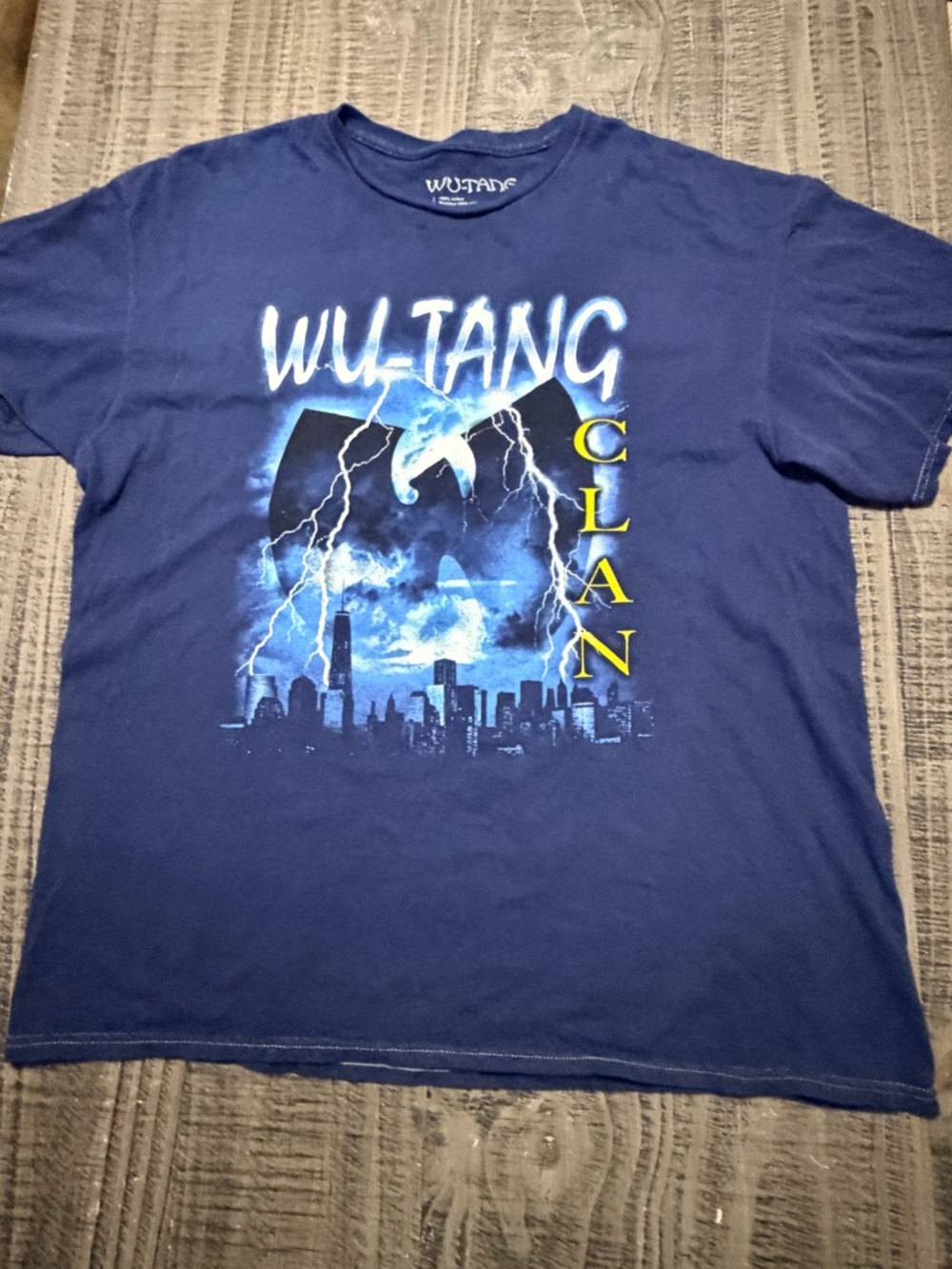 Wu-Tang Navy Graphic Short Sleeve Tee Size L